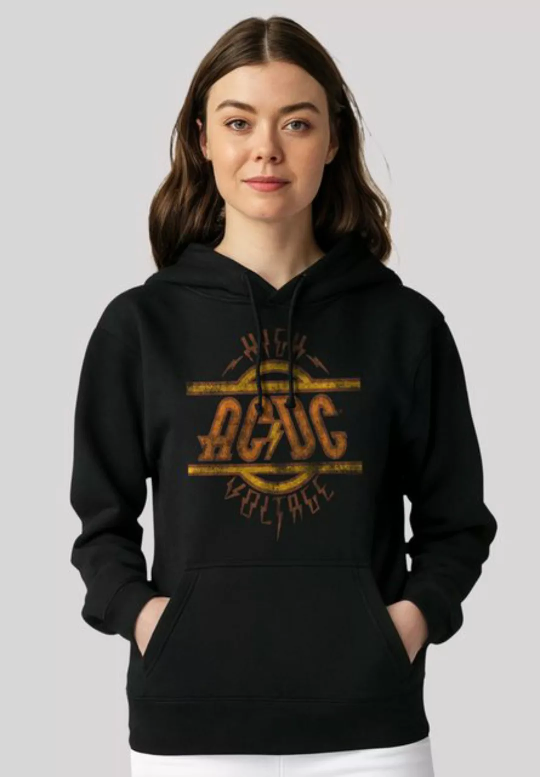 F4NT4STIC Kapuzenpullover AC/DC Rock Musik Band High Voltage Logo Distresse günstig online kaufen