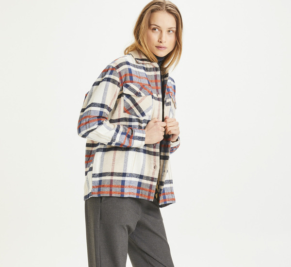 Flanellhemd Damen - Lillian Flannel Overshirt Pixel Check - Aus Bio-baumwol günstig online kaufen