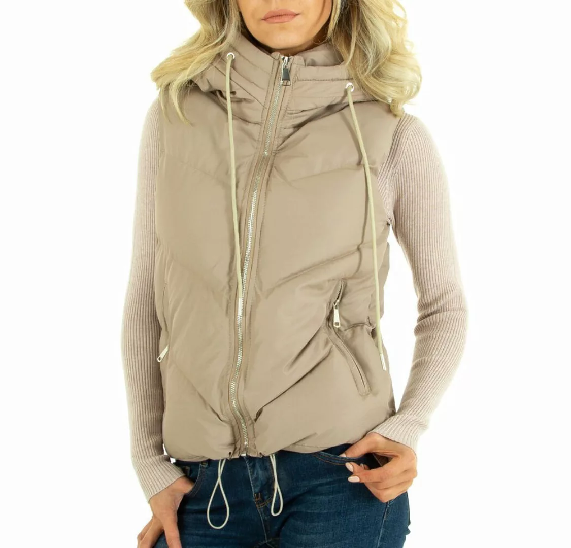 Ital-Design Kurzweste Damen Freizeit (87392293) Kapuze Gefüttert Winterjack günstig online kaufen