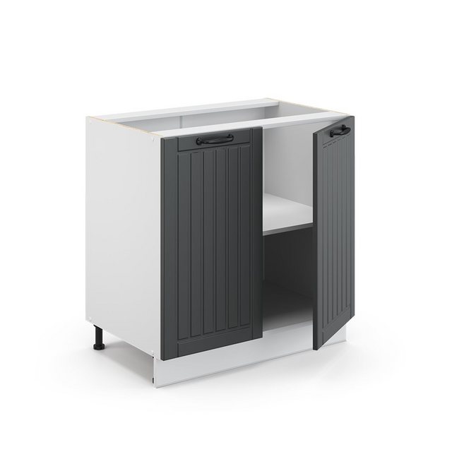 Vicco Spülenunterschrank Fame-Line, Anthrazit Landhaus/Weiß, 80 cm mit Rega günstig online kaufen