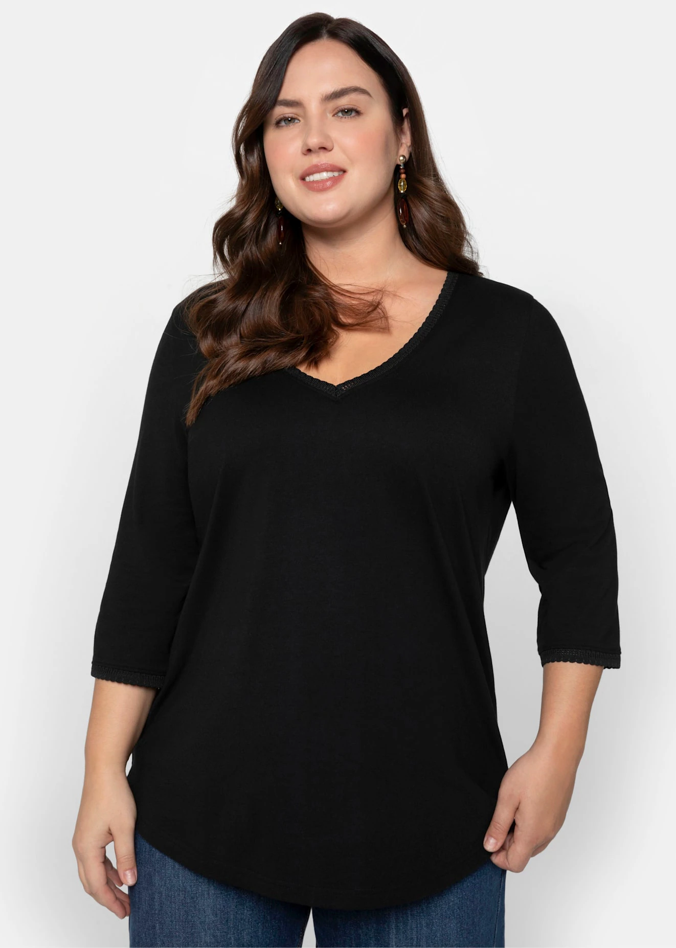Sheego 3/4-Arm-Shirt "3/4-Arm-Shirt", (1 tlg.) günstig online kaufen