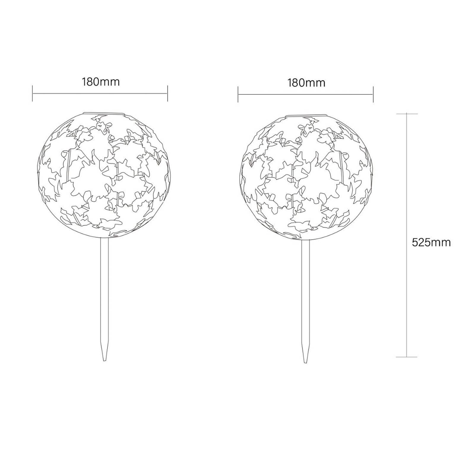 LED-Solar-Erdspießleuchte 36748S, Kugel, silber, Metall günstig online kaufen