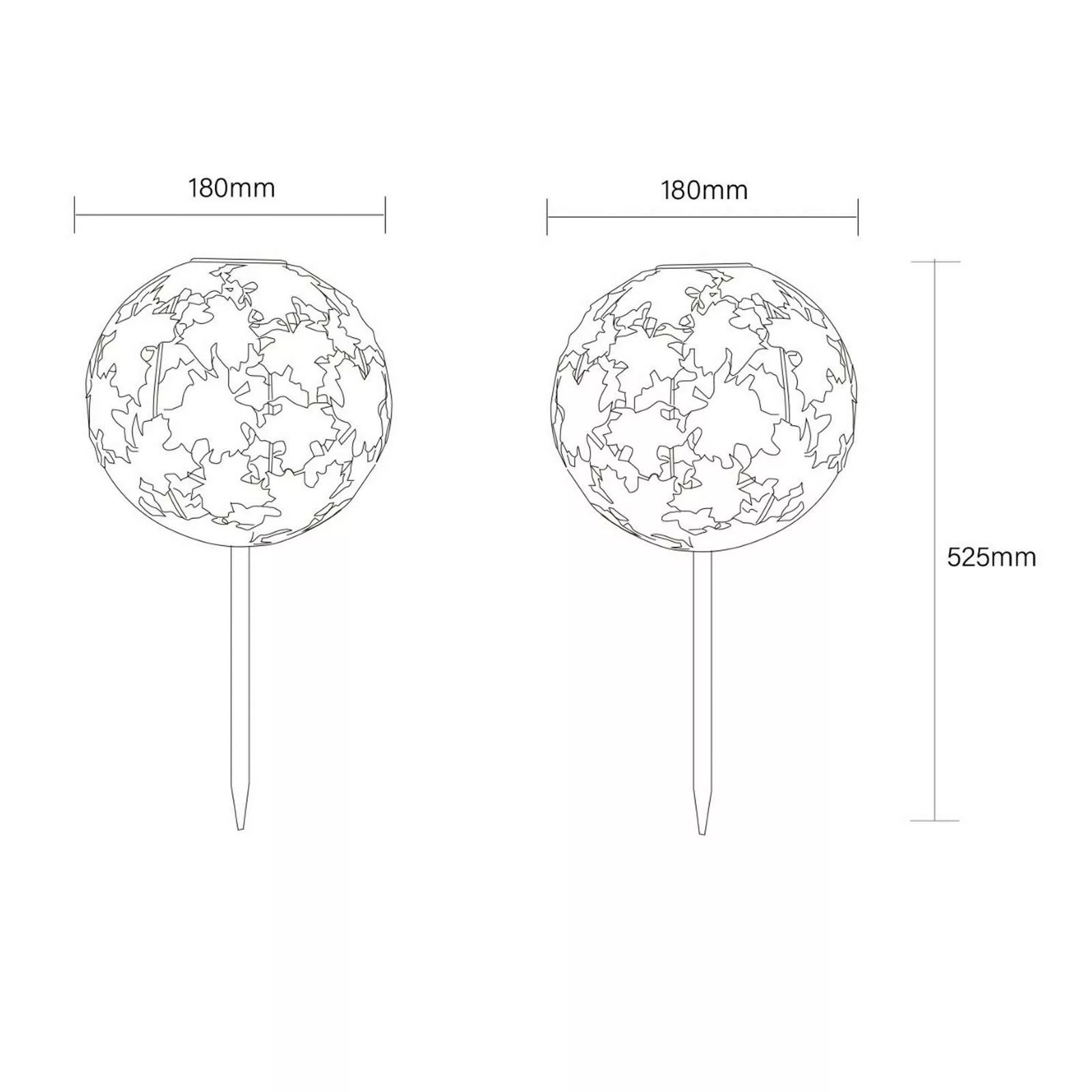 LED-Solar-Erdspießleuchte 36748S, Kugel, silber, Metall günstig online kaufen