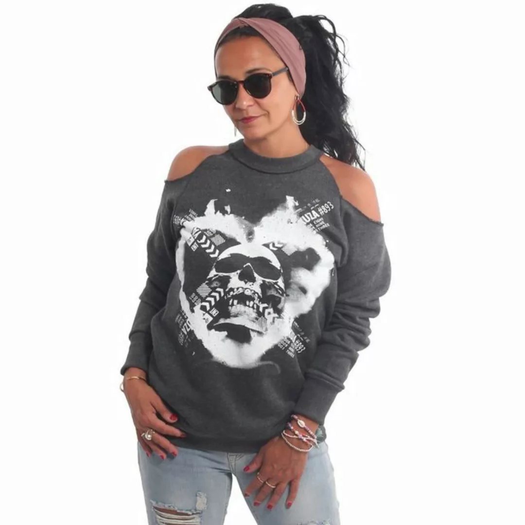 YAKUZA Sweatshirt Skullagram mit Cut-Outs an den Schultern günstig online kaufen