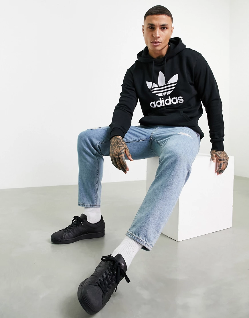 Adidas Originals Trefoil Kapuzenpullover 2XL Black / White günstig online kaufen