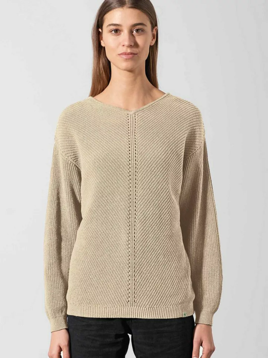 HempAge Strickpullover V-Neck Pullover günstig online kaufen