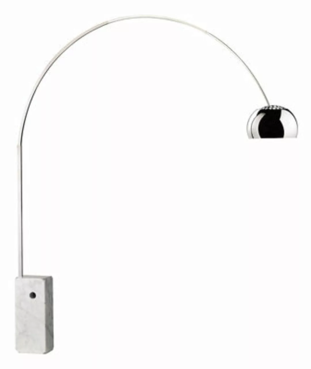 Flos - Arco Stehleuchte - aluminium/Schirm poliert zapon-lackiert Ø32cm/BxH günstig online kaufen
