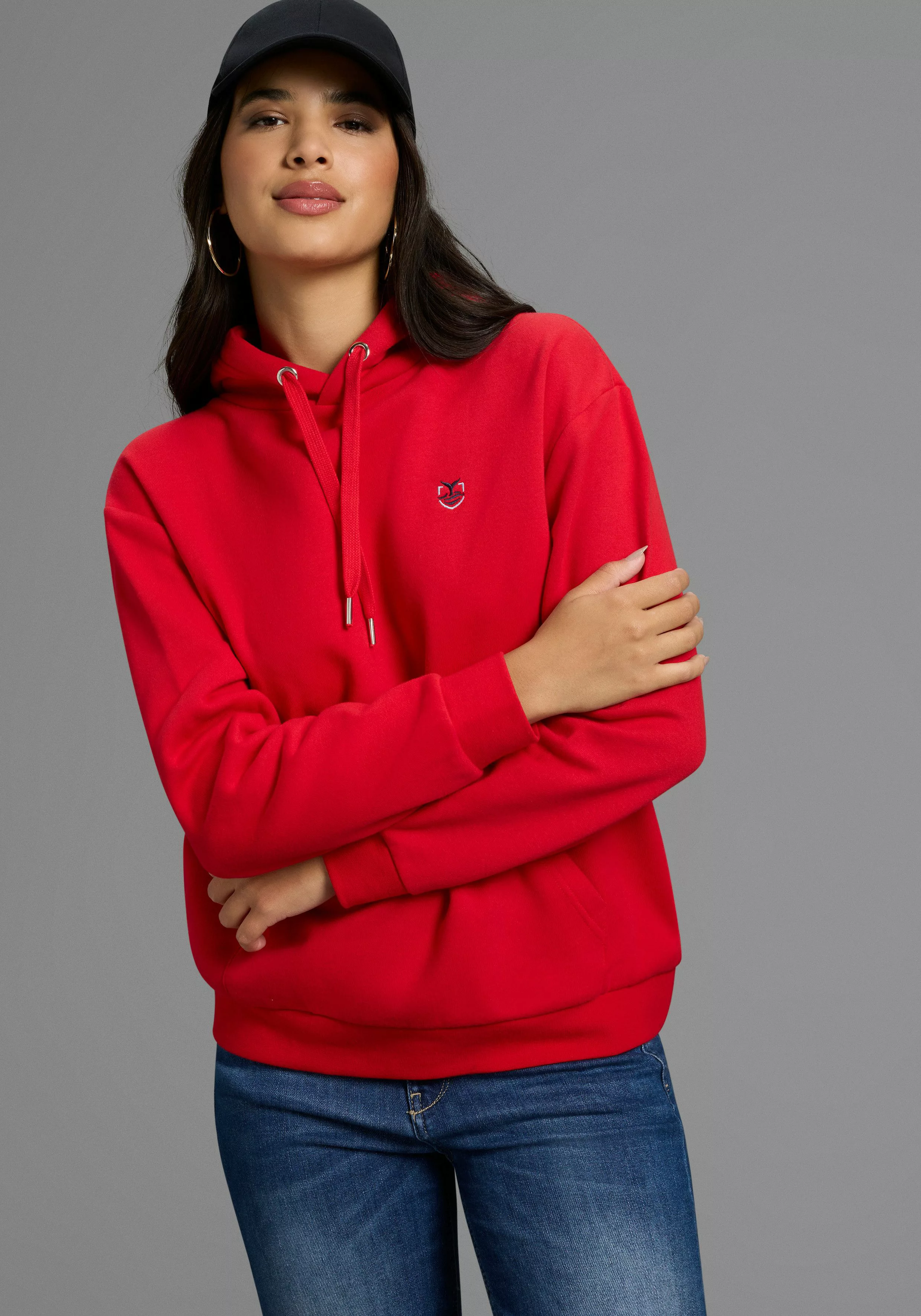 DELMAO Kapuzensweatshirt Weiche Baumwollmischung mit Kängurutasche günstig online kaufen