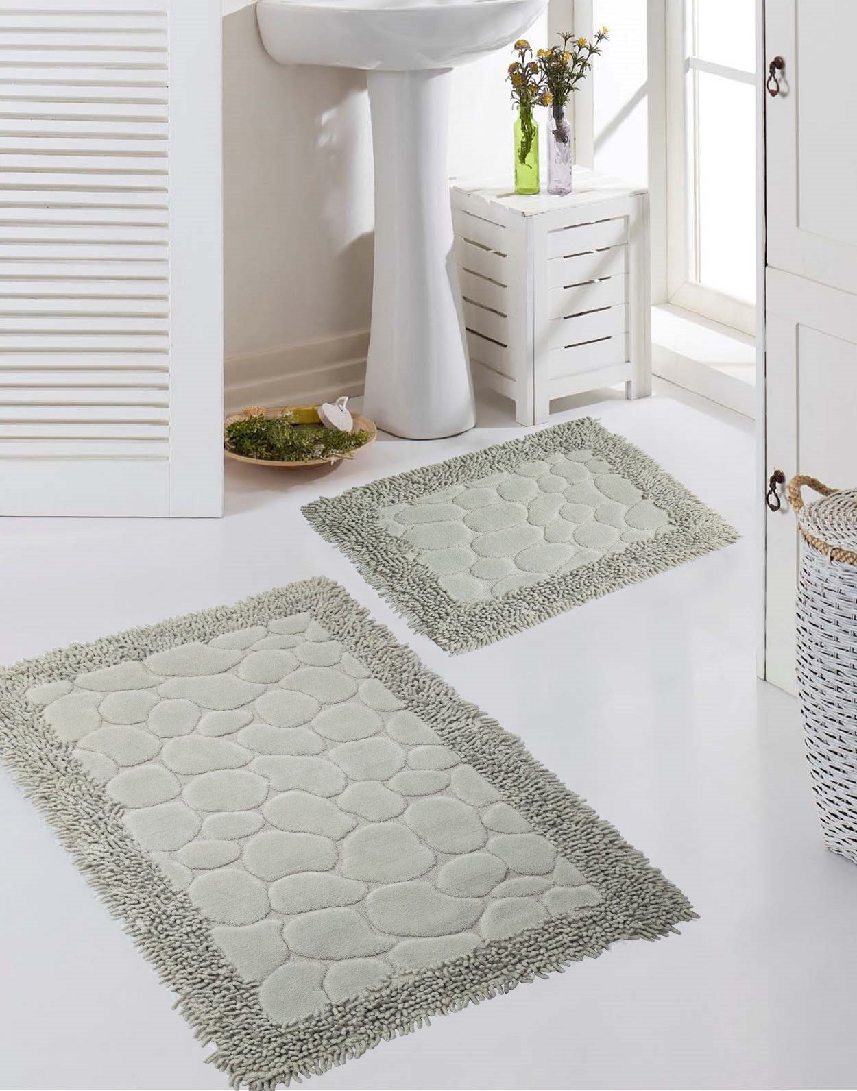 TeppichHome24 Teppich Badematten Set Steinoptik 2 günstig online kaufen