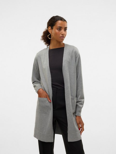 Vero Moda Cardigan Damen Cardigan lange Strickjacke loose fit 7943 in Grau- günstig online kaufen