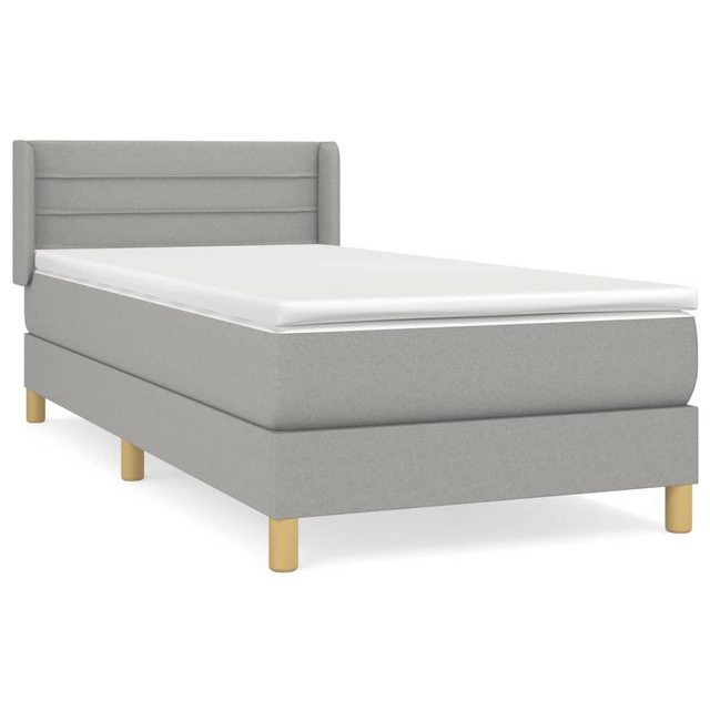 furnicato Bett Boxspringbett mit Matratze Hellgrau 80x200 cm Stoff (1-tlg) günstig online kaufen