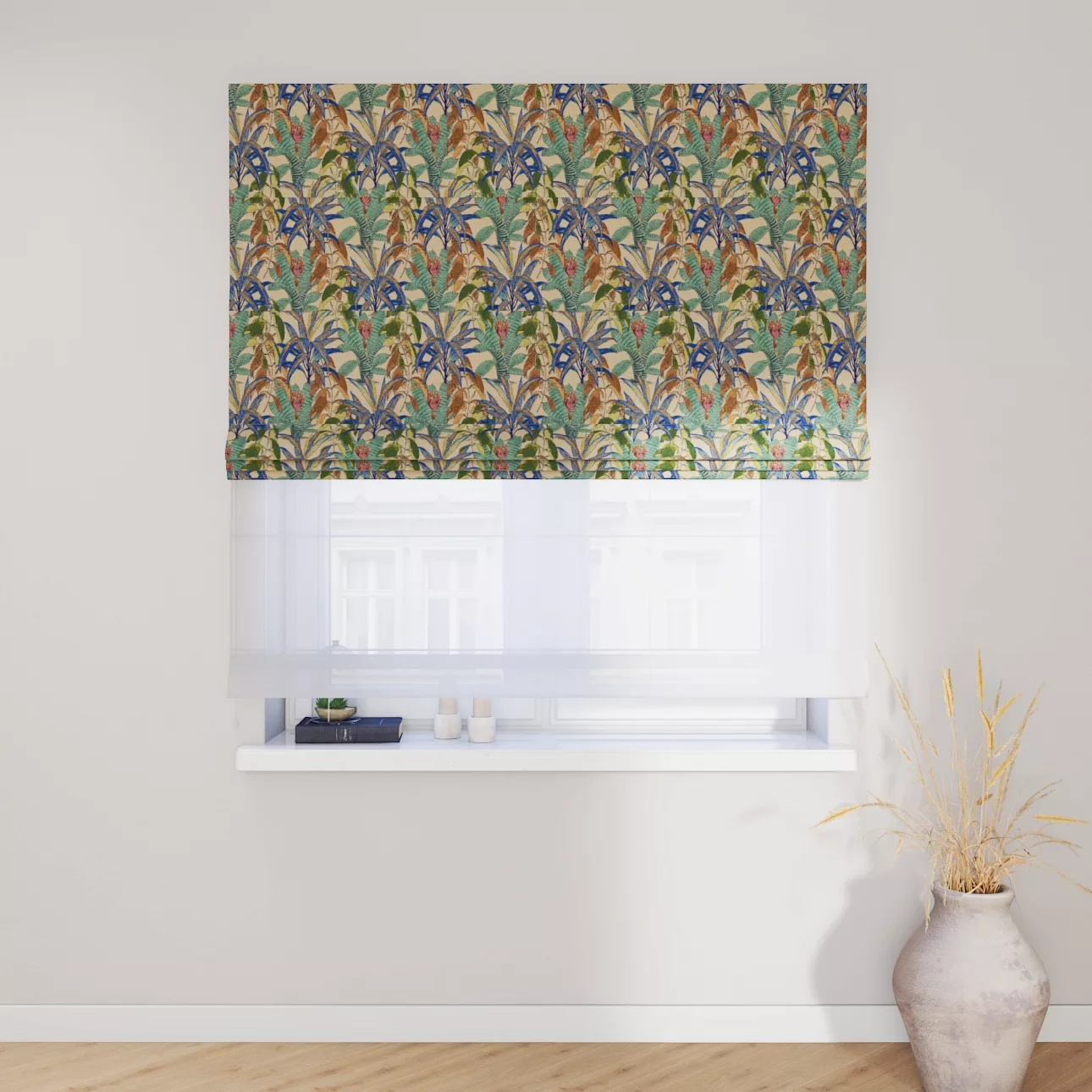 Dekoria Doppelraffrollo Duo, grün- blau, 130 x 170 cm günstig online kaufen