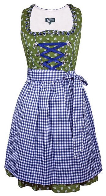 Maddox Dirndl 'Achensee' Traditionell, Olive Kobalt 55 cm günstig online kaufen