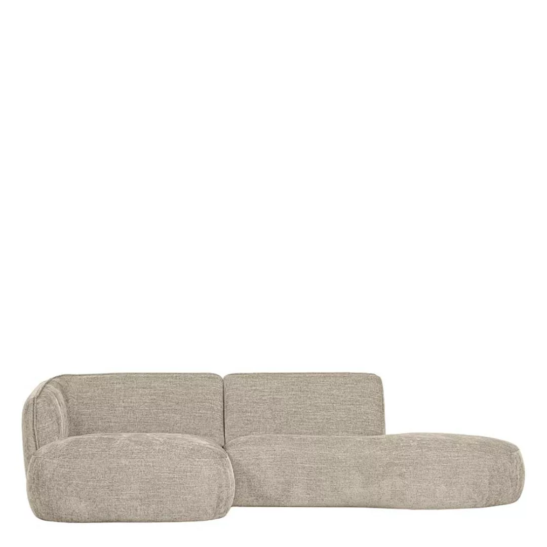 Eckcouch Beige modern mit Bezug aus Webstoff 42 cm Sitzhöhe günstig online kaufen