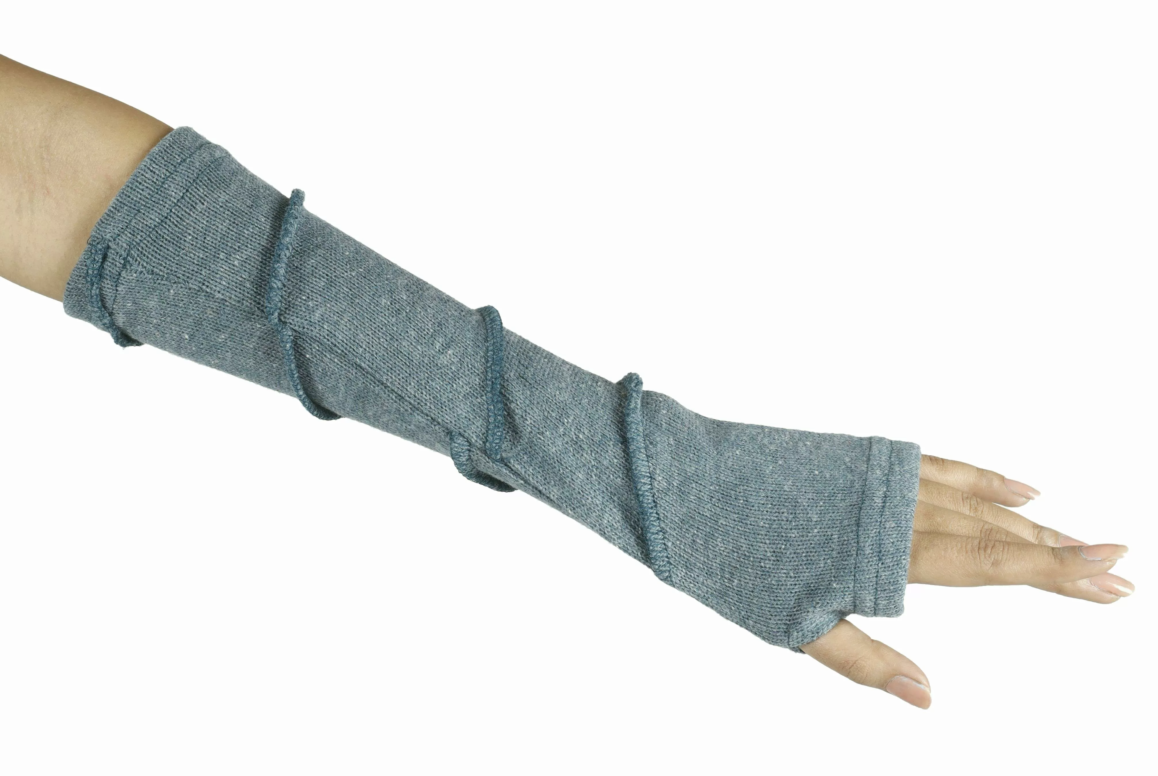 Guru-Shop Strickhandschuhe Baumwoll-Feinstrick Handstulpen, Pulswärmer mit. günstig online kaufen