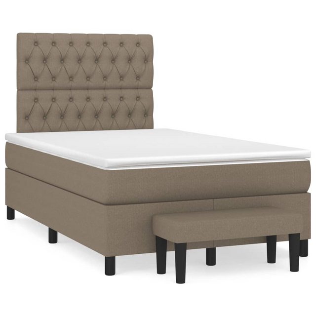 vidaXL Boxspringbett Boxspringbett mit Matratze Taupe 120x200 cm Stoff Bett günstig online kaufen