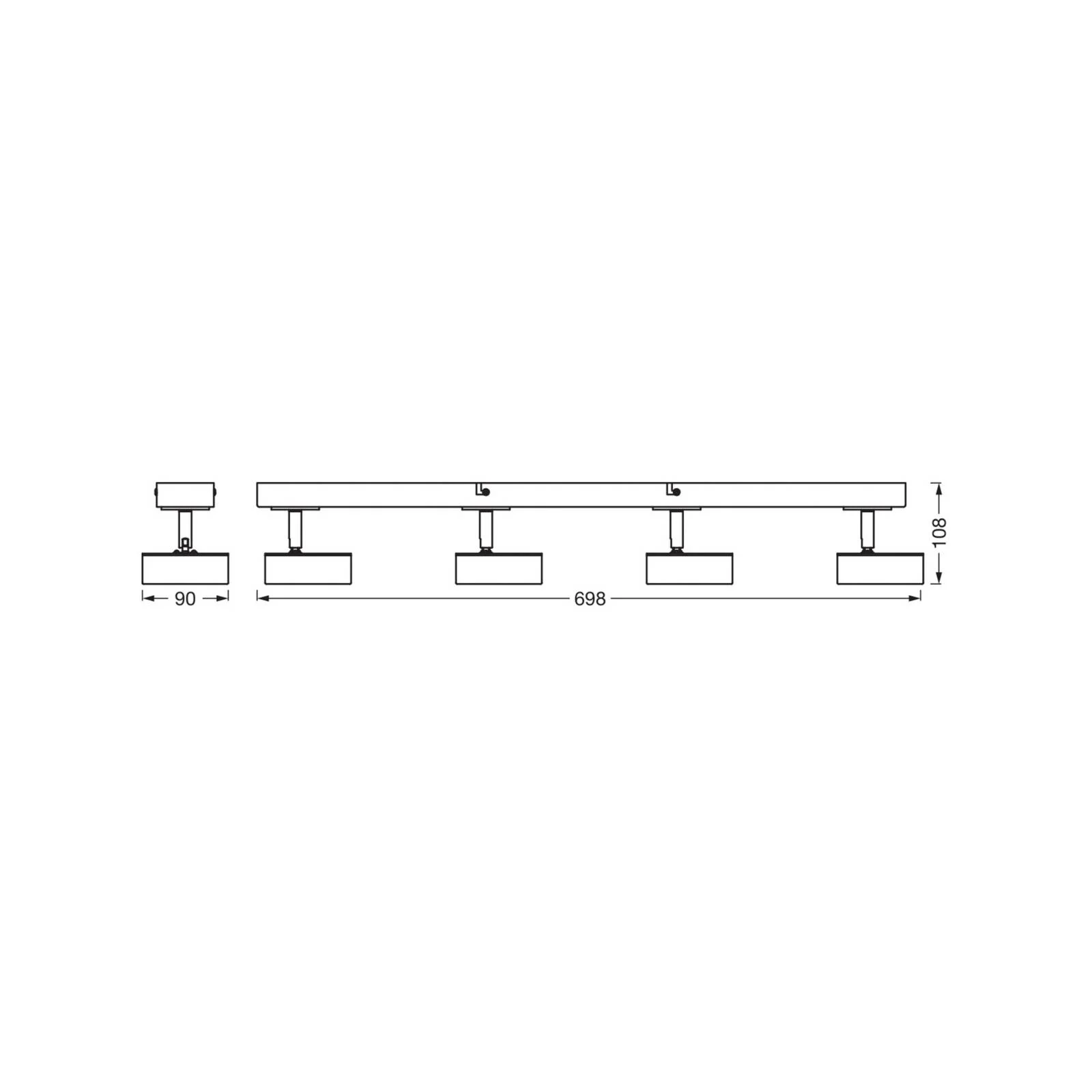 OSRAM LED-Deckenstrahler PLUTO, weiß, 4 Spots Metall 3.000 K günstig online kaufen
