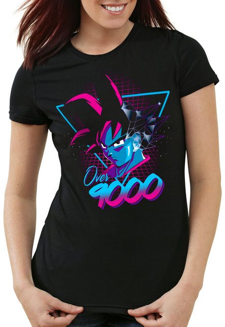 style3 T-Shirt Over 9000 Neon vegeta power super dragonball z gt songoku db günstig online kaufen