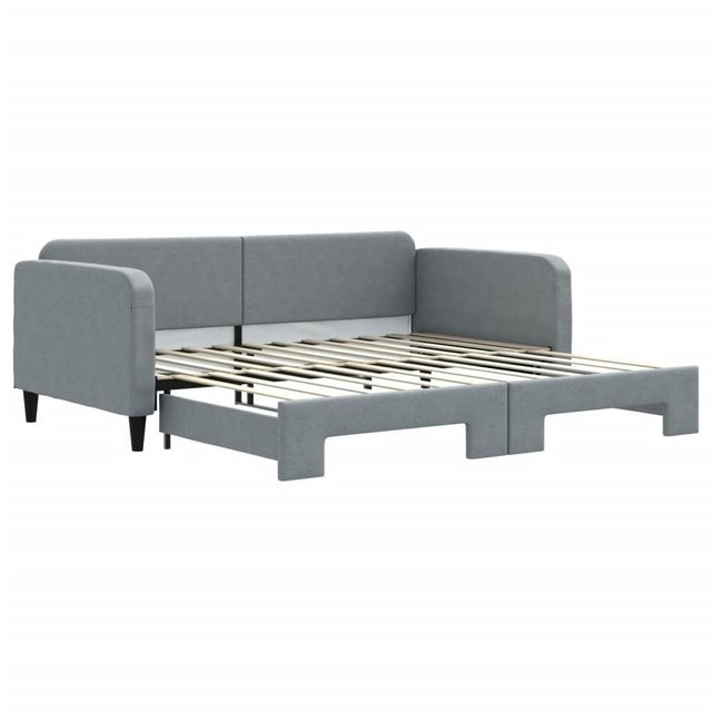 vidaXL Bett Tagesbett Ausziehbar Hellgrau 100x200 cm Stoff günstig online kaufen