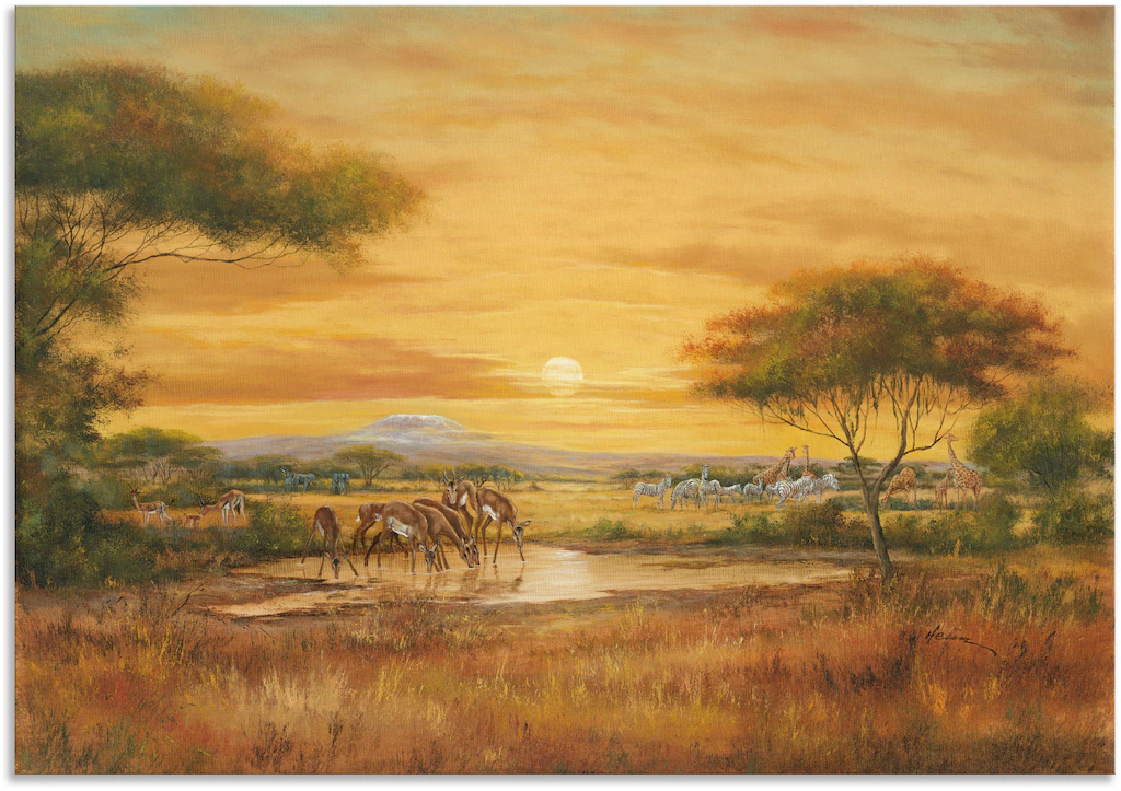 Artland Wandbild »Afrikanische Steppe«, Wildtiere, (1 St.), als Alubild, Ou günstig online kaufen