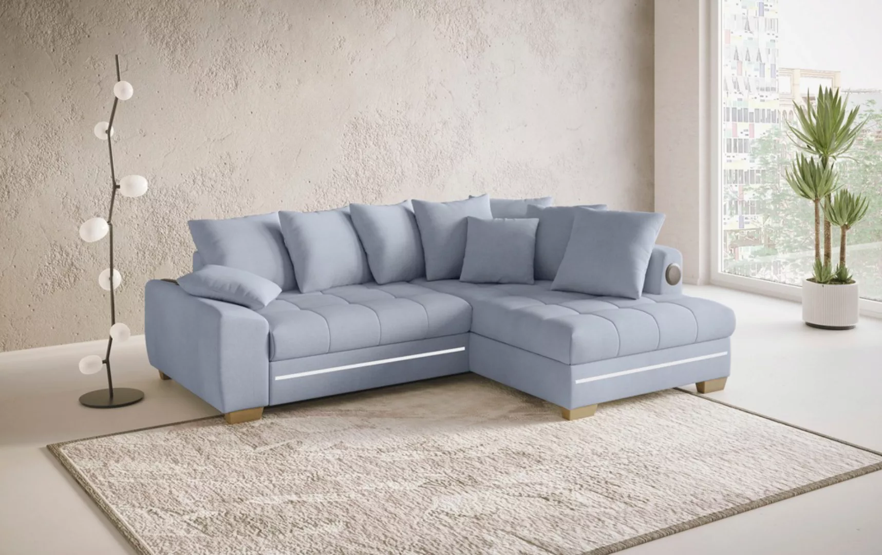 Mr. Couch Ecksofa "Nikita II, L-Form", mit Kaltschaum, RGB-LED, Soundsystem günstig online kaufen