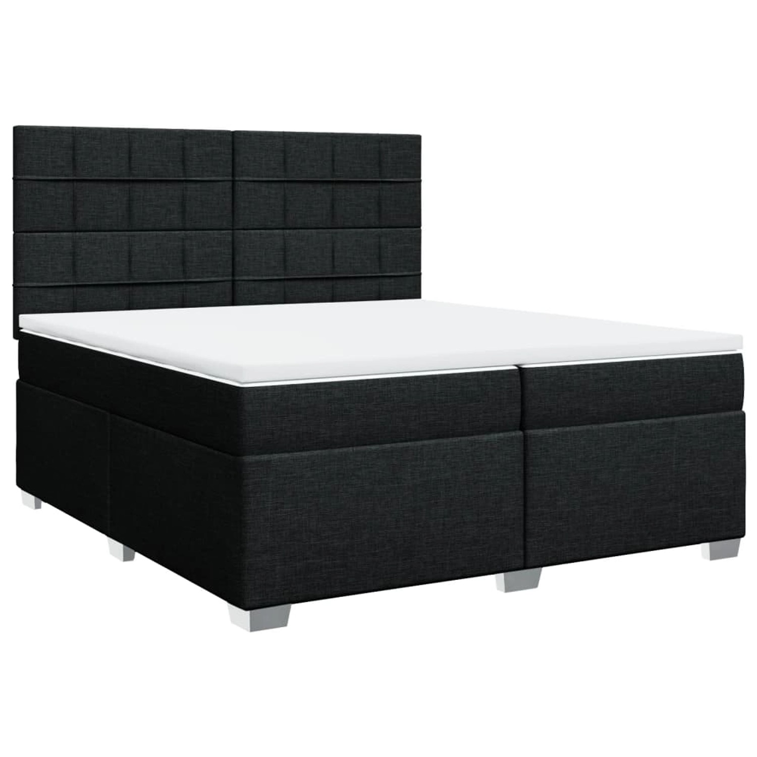 vidaXL Boxspringbett, Boxspringbett mit Matratze Schwarz 200x200 cm Stoff günstig online kaufen