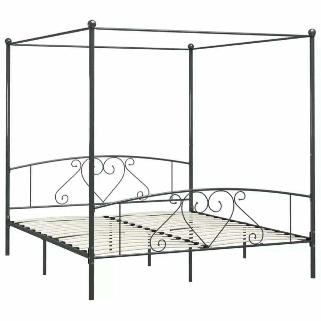 Himmelbett-gestell Grau Metall 180 X 200 Cm günstig online kaufen