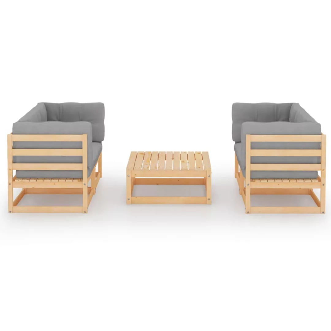 5-tlg. Garten-lounge-set Mit Kissen Kiefer Massivholz günstig online kaufen