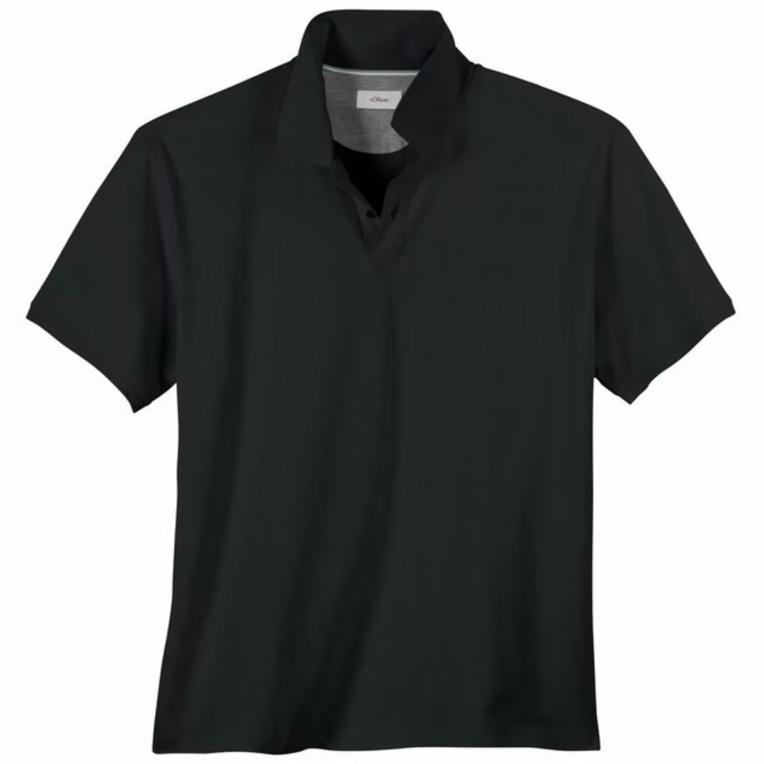 s.Oliver Rundhalsshirt s.Oliver Übergrößen Basic Stretch-Poloshirt schwarz günstig online kaufen