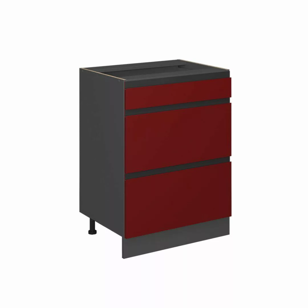 Vicco Unterschrank R-Line Rot/Anthrazit, 60cm J-Shape, günstig online kaufen