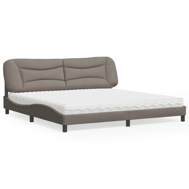 vidaXL Bett Bett mit Matratze Taupe 200x200 cm Stoff günstig online kaufen