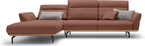 Creation BY ROLF BENZ Ecksofa »CR.460«, Sockel in Eiche, Winkelfüße in Umbr günstig online kaufen