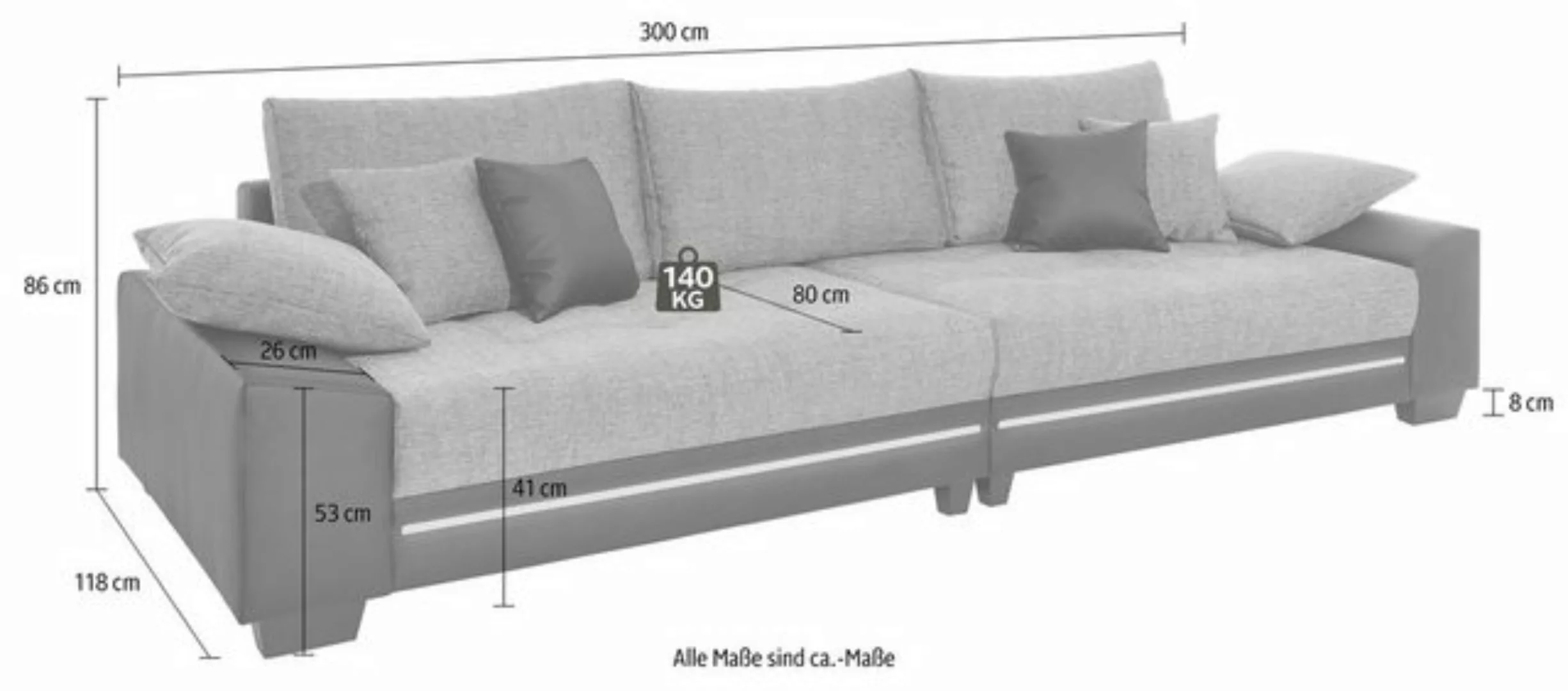 INOSIGN Big-Sofa Nikita, wahlweise mit Kaltschaum (140kg Belastung/Sitz) un günstig online kaufen