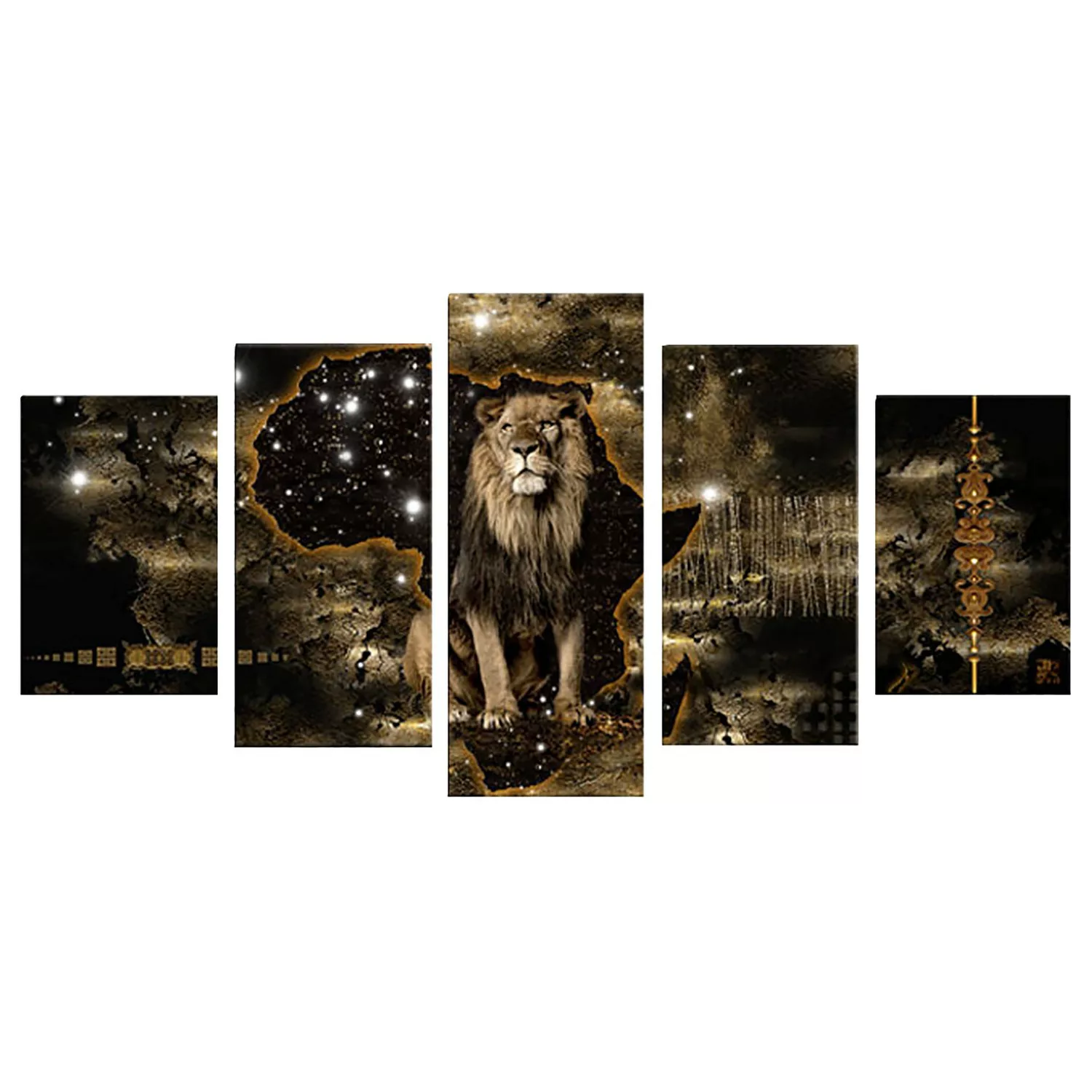 home24 Wandbild Golden Lion (5-teilig) günstig online kaufen