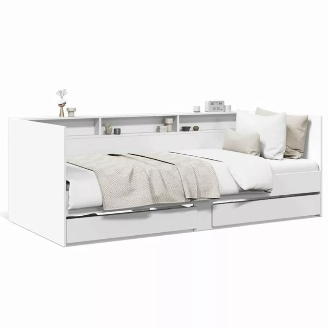 vidaXL Bettgestell Gästebett Tagesbett mit Schubladen Weiß 90x190 cm Spanpl günstig online kaufen