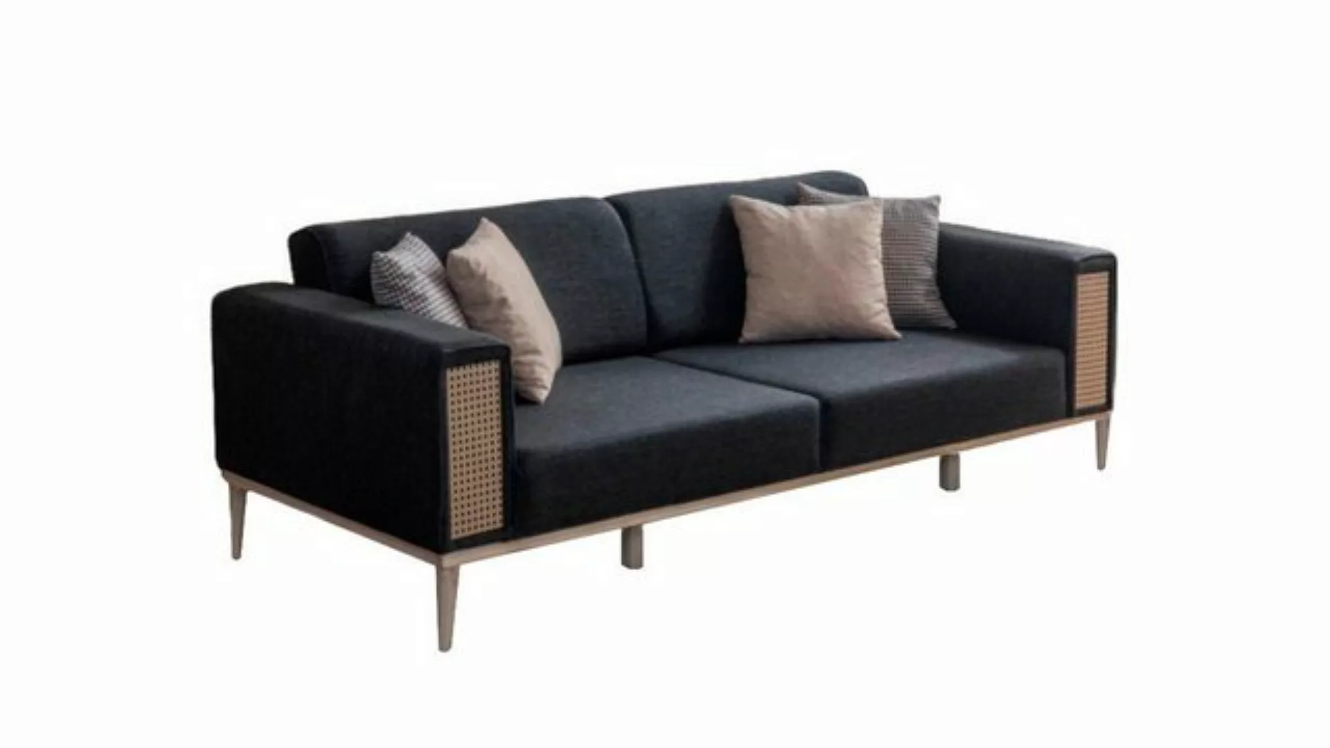 Xlmoebel 3-Sitzer Moderne graue 3-Sitzer Couch mit Edelstahlfüßen für das W günstig online kaufen