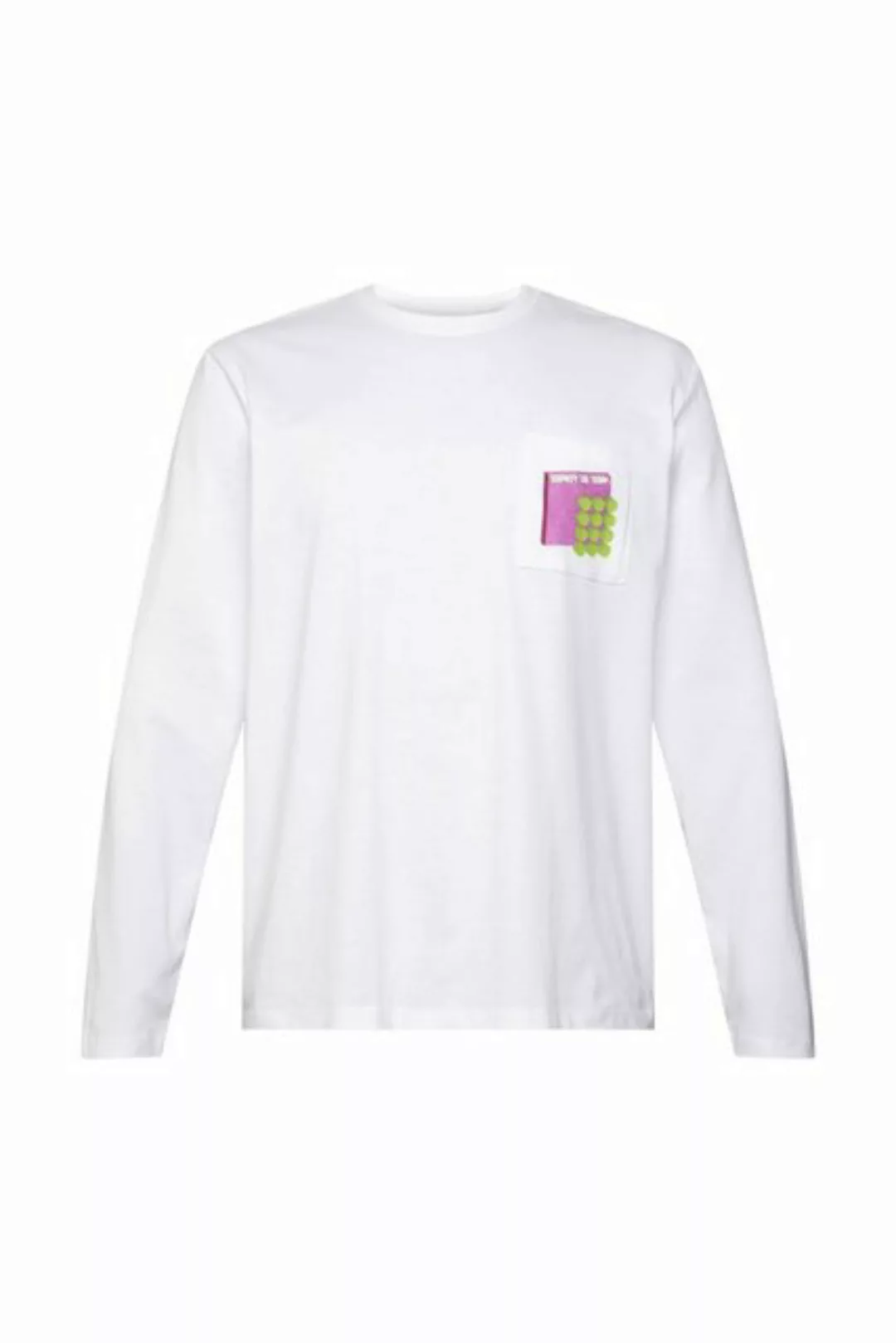 edc by Esprit Langarmshirt Jersey-Longsleeve mit Print auf der Brust (1-tlg günstig online kaufen