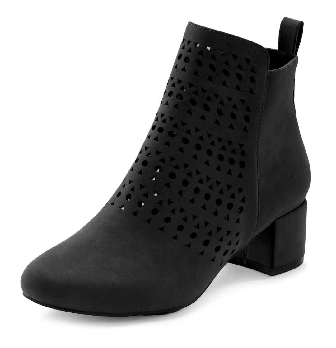 LASCANA Stiefelette, Stiefel, Boots mit kleinen Cut-Outs VEGAN günstig online kaufen