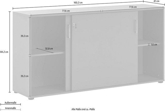 Schildmeyer Aktenschrank Serie 1500 abschließbare Kommode, Maße B160,2 x T4 günstig online kaufen