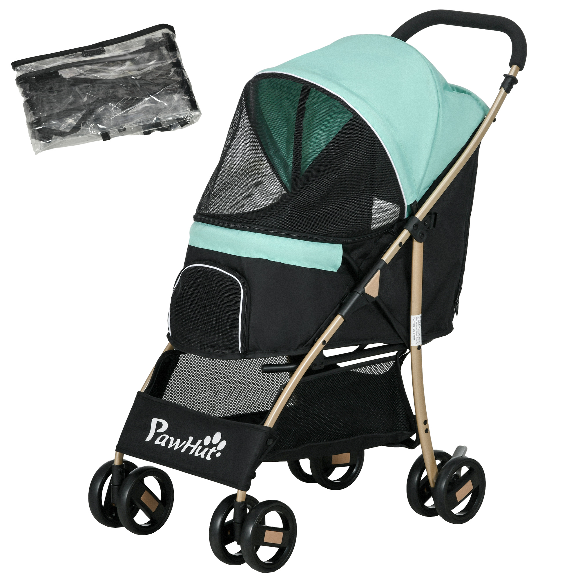 PawHut Hundekinderwagen für kleine und Mini-Hunde, zusammenklappbarer Tierk günstig online kaufen