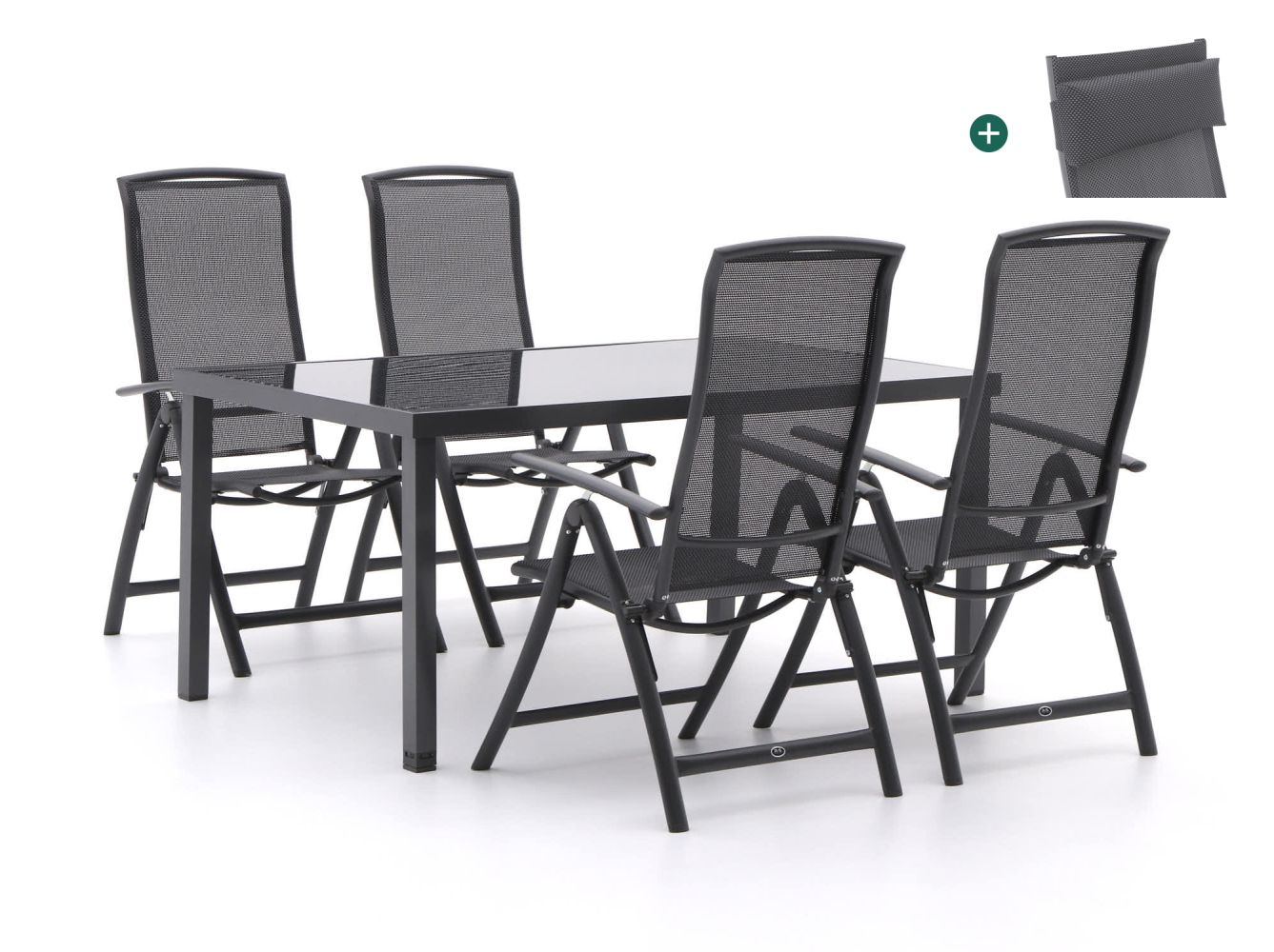 R&S Design Capri/Caluso 160 cm Gartenmöbel-Set 5-teilig verstellbar günstig online kaufen