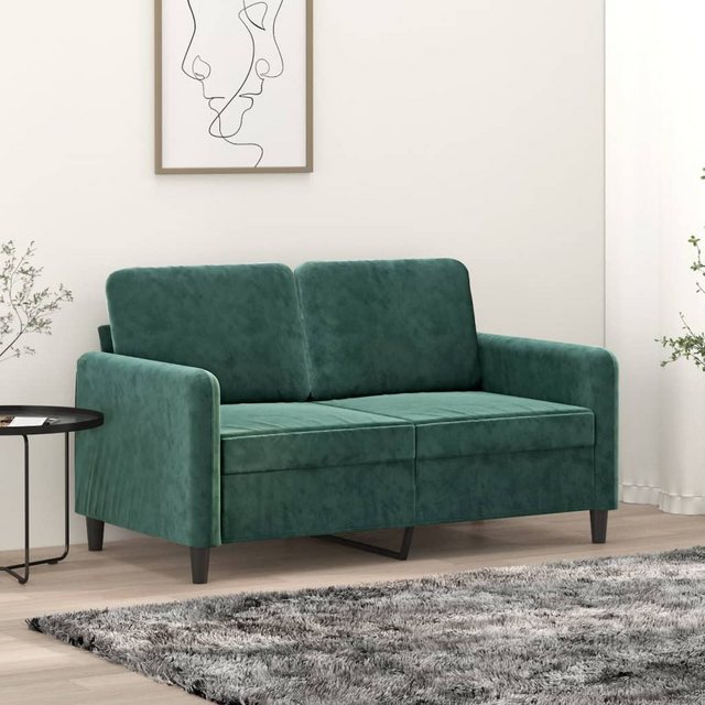 vidaXL Sofa 2-Sitzer-Sofa Dunkelgrau 120 cm Samt günstig online kaufen