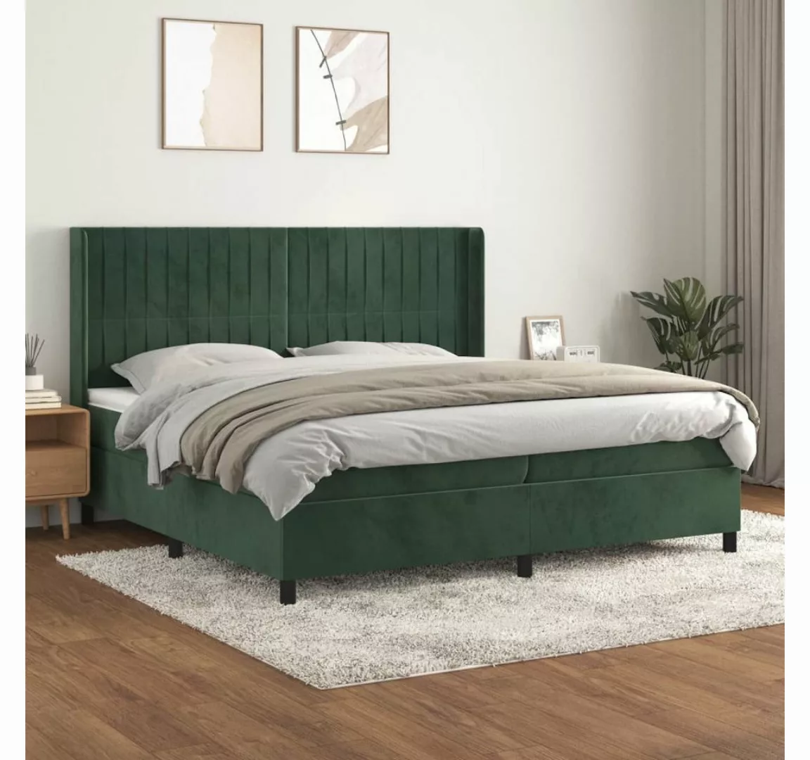 vidaXL Boxspringbett Bett Boxspringbett Samt komplett mit Matratze & Topper günstig online kaufen