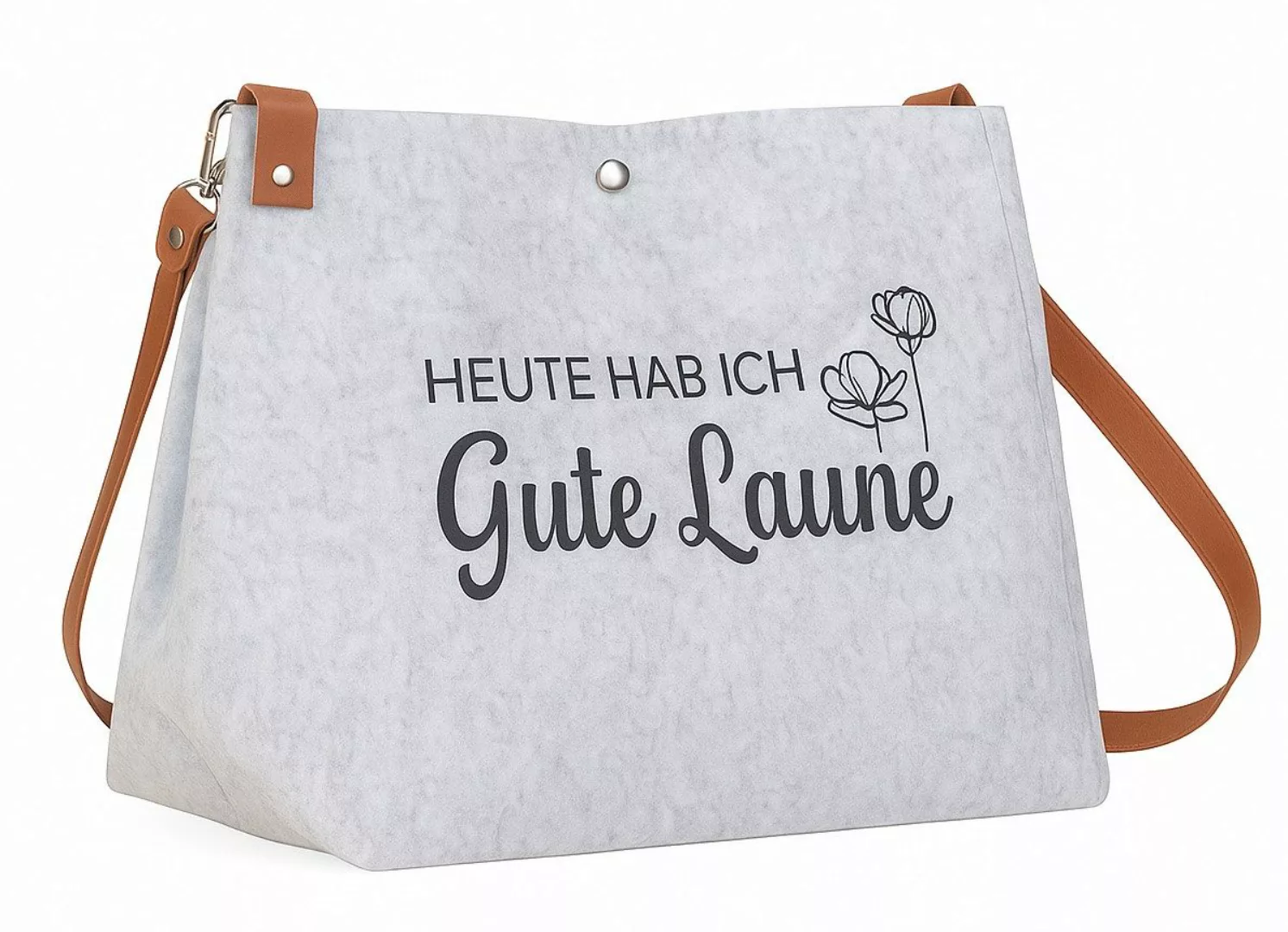 MF Umhängetasche Gute Laune Filztasche mit günstig online kaufen