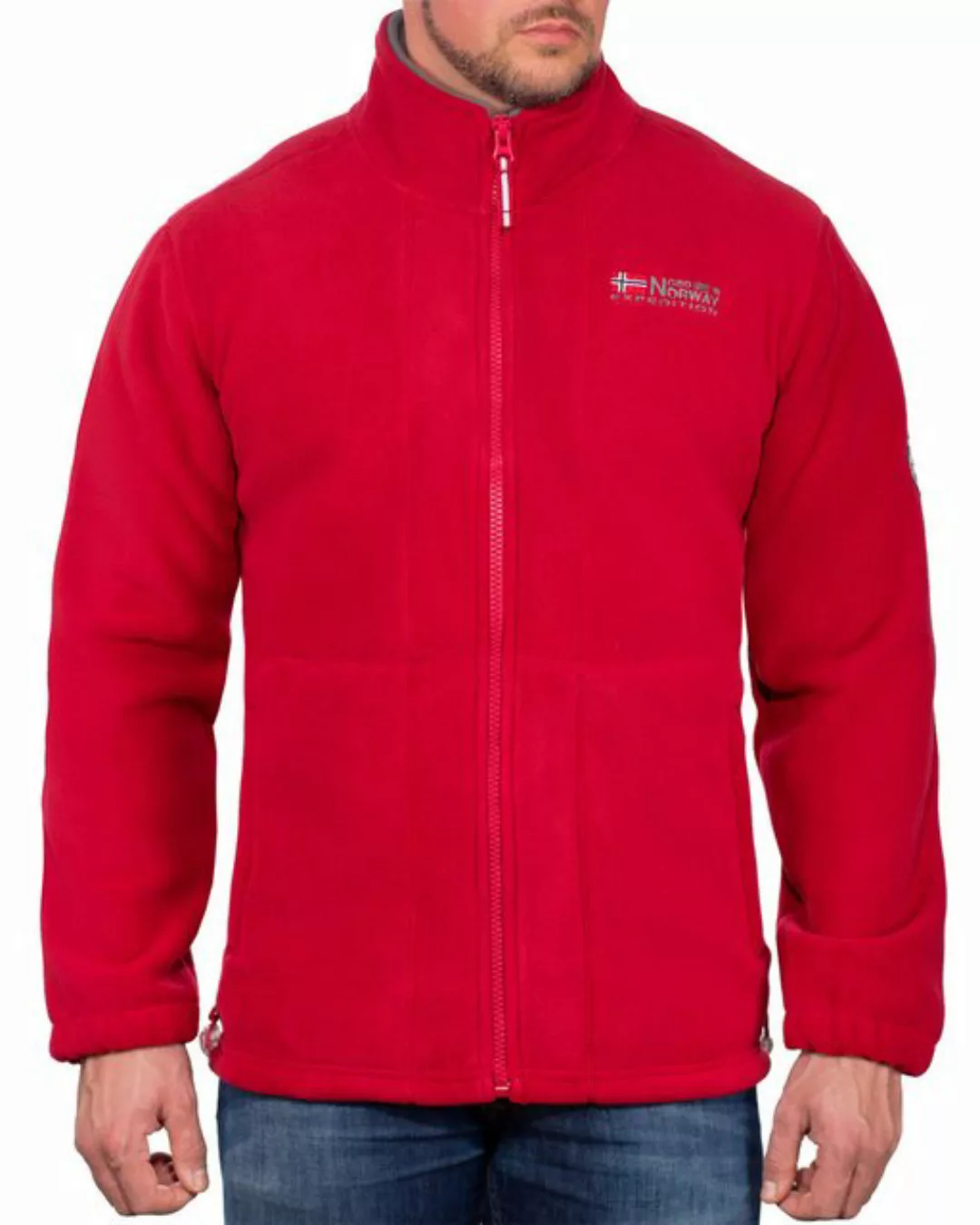 Geo Norway Fleecejacke Herren Outdoor Jacke batorleon Red S mit Stehkragen günstig online kaufen