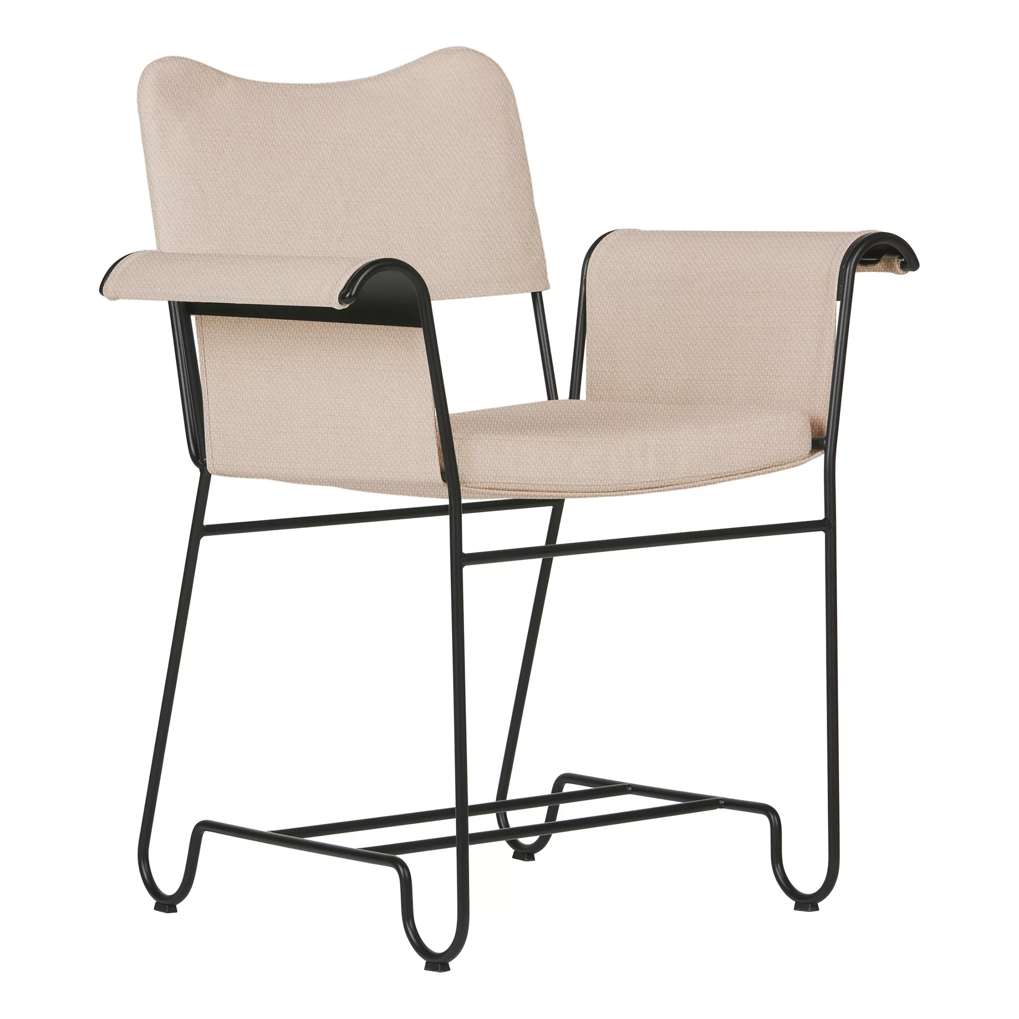 Gubi - Tropique Dining Chair Gestell schwarz - beige/Stoff Udine Limonta 12 günstig online kaufen