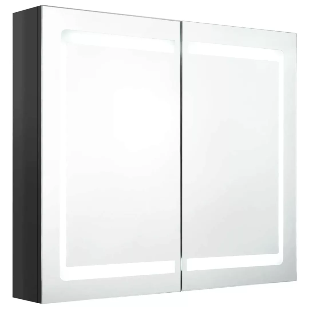 Led-bad-spiegelschrank Glänzendes Schwarz 80x12x68 Cm günstig online kaufen