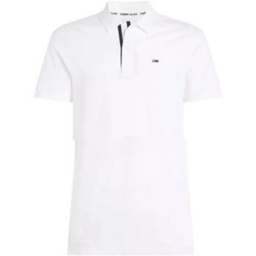 Tommy Jeans  T-Shirts & Poloshirts Slim Flag Placket Polo Shirt White günstig online kaufen