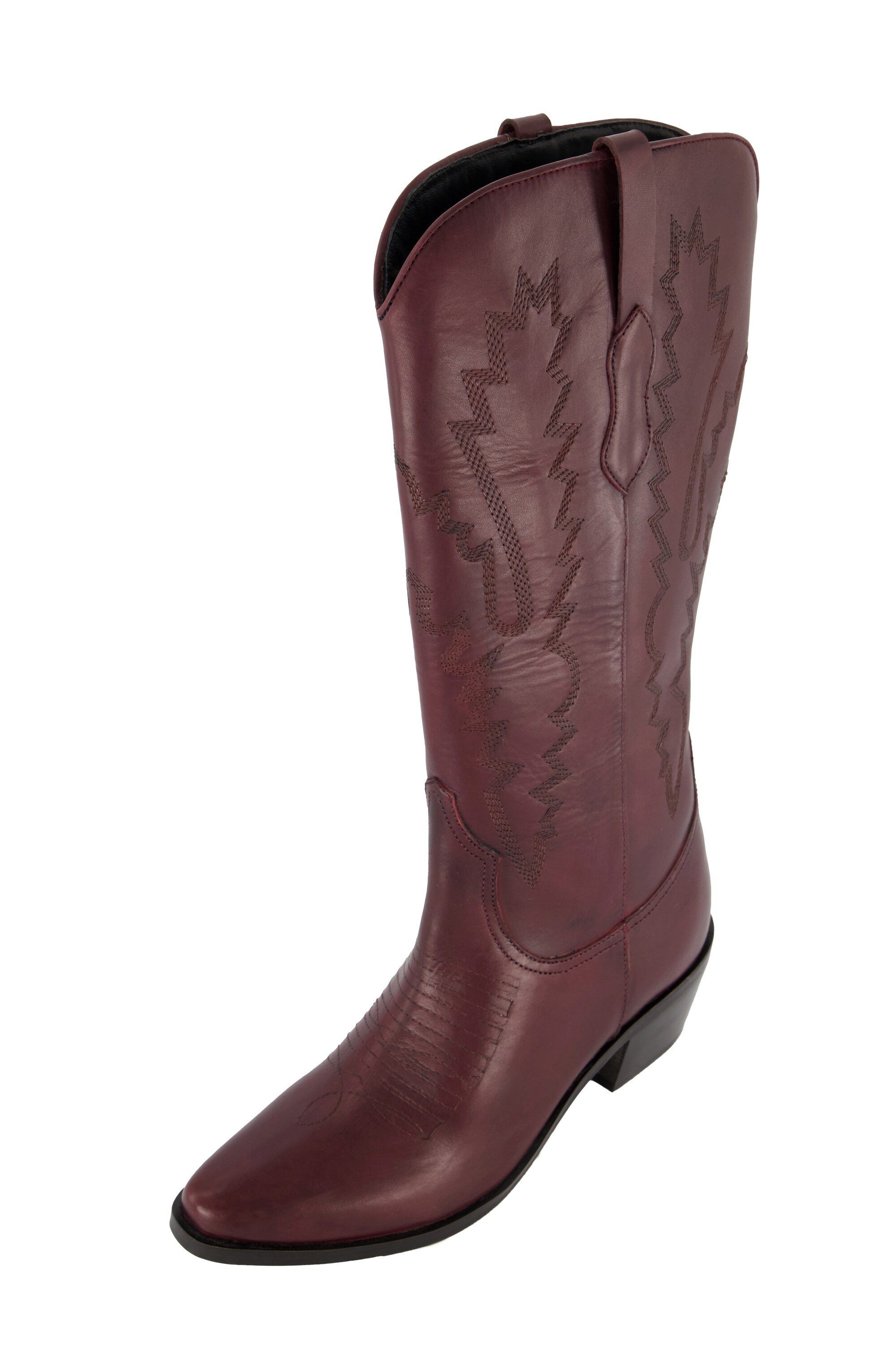 Ulla Popken Leder-Cowboystiefel 3 XL-Schaft Stickerei günstig online kaufen