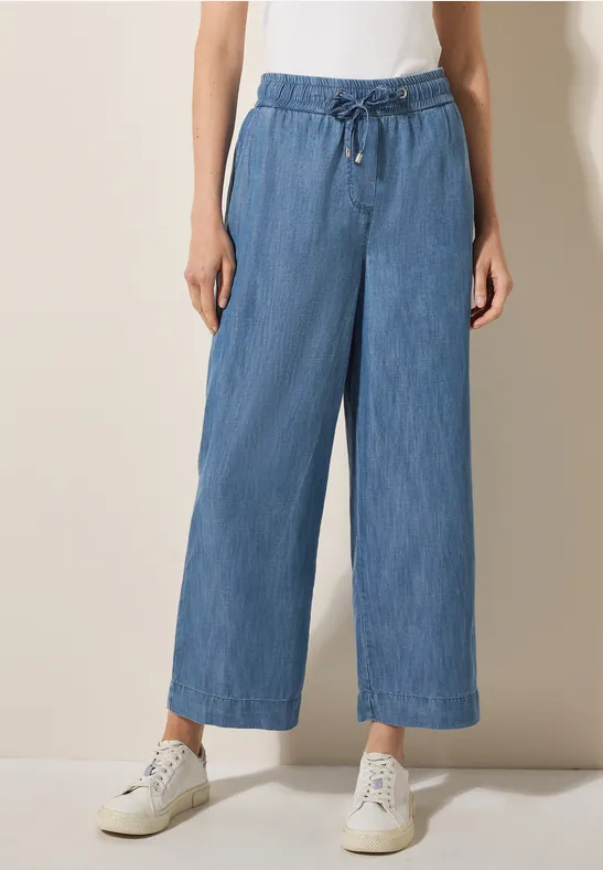 Wide Leg Lyocell-Hose günstig online kaufen